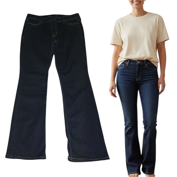 Old Navy Bootcut Mid-Rise Dark Blue Denim Stretch Jeans - Women’s 10 - Picture 13 of 13